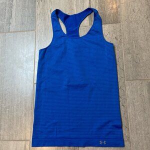 Under Armour Fitted Racerback Striped Tank Top Blue Size Medium